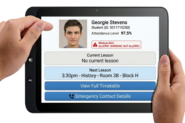 Tablet displaying the iMark software platform