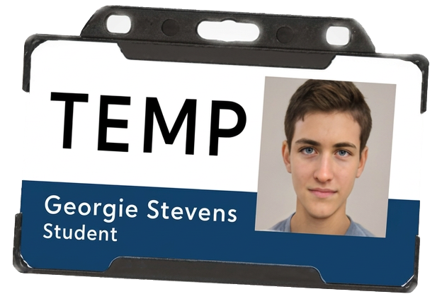 Example temporary badge
